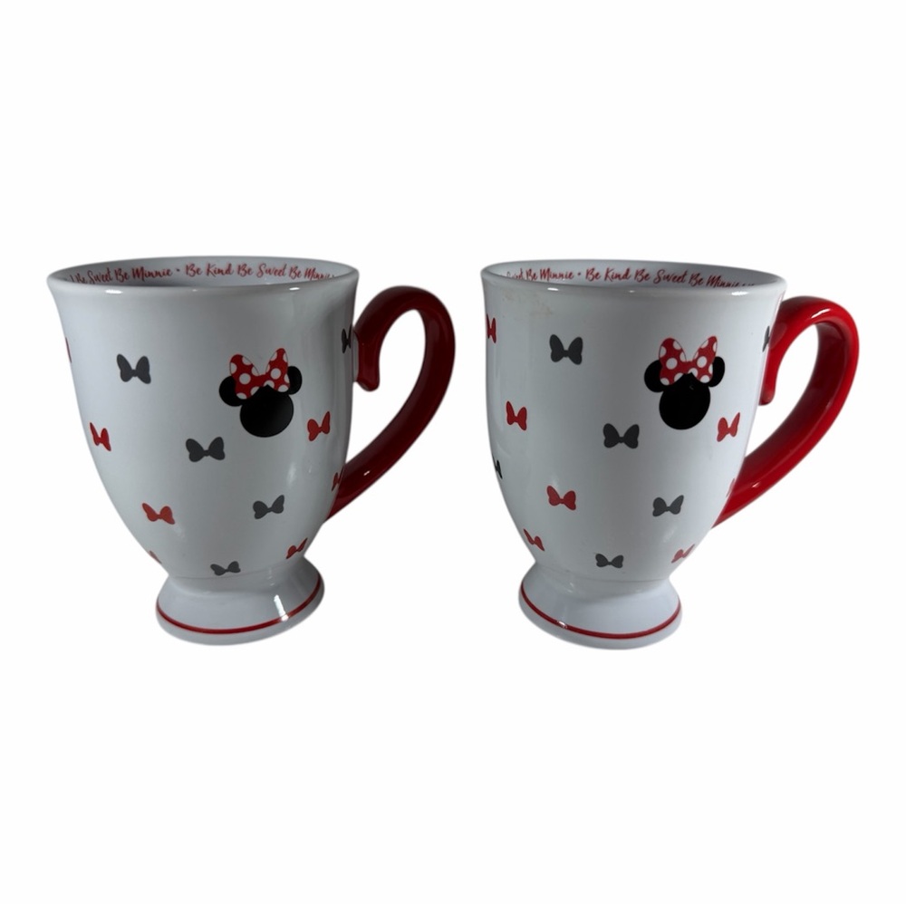 2 Disney Minnie Mouse Bows Coffee Mugs - Be Kind Be Sweet Be Minnie